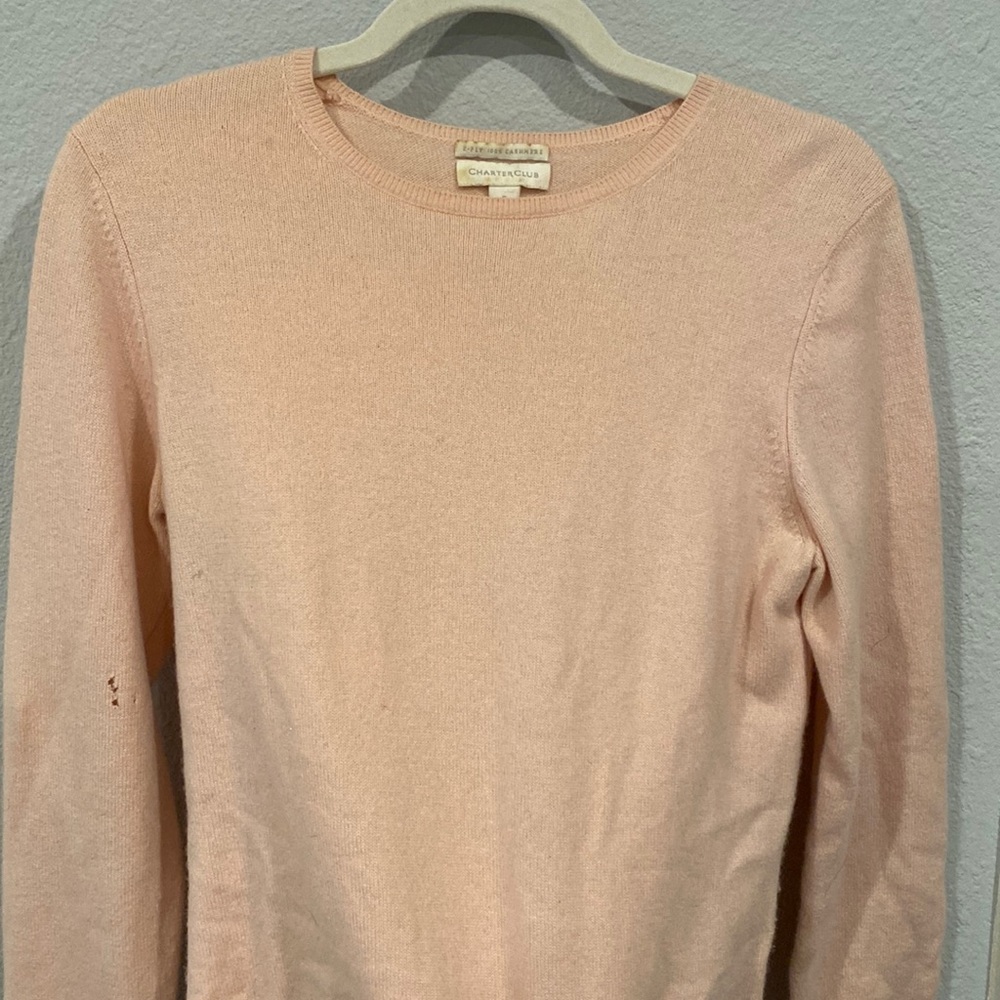Charter Club 100% cashmere sweater blush pink small